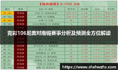 竞彩106尼奥对南锡赛事分析及预测全方位解读